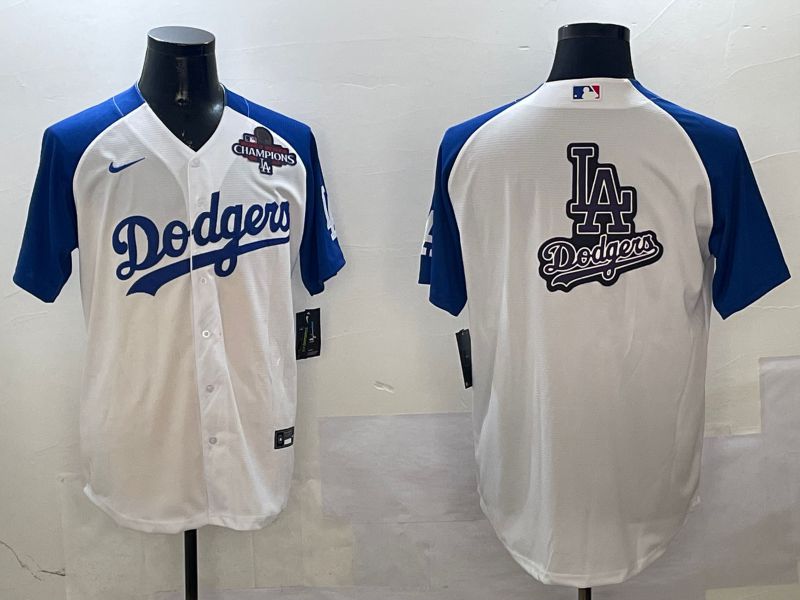 Men Los Angeles Dodgers Blank White blue Game 2025 Nike MLB Jersey style 27